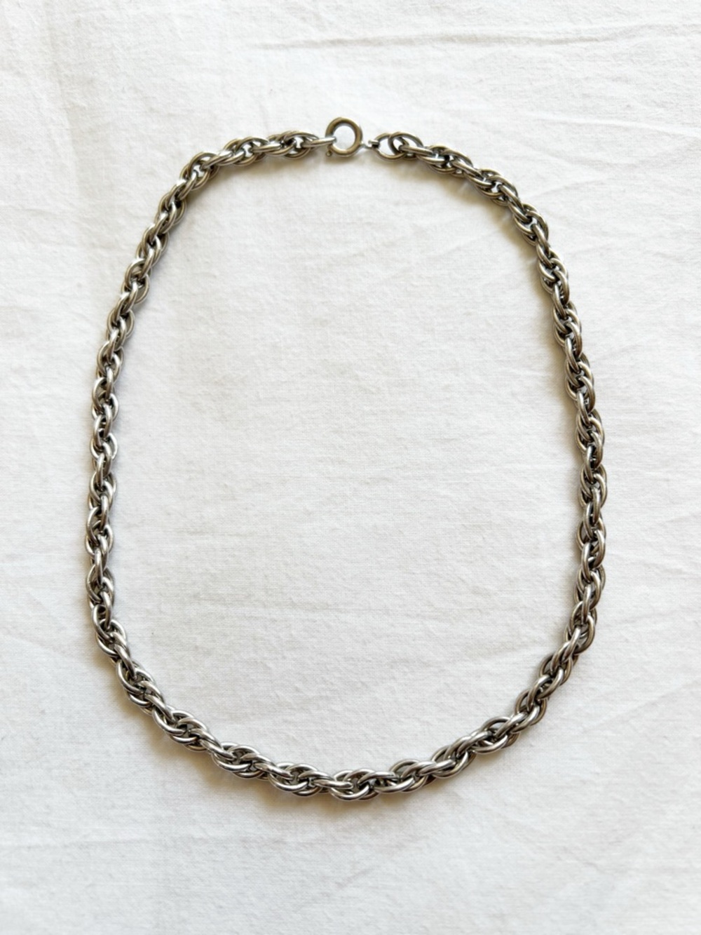 Vintage Sterling Silver Cable Chain Necklace / Choker 16”